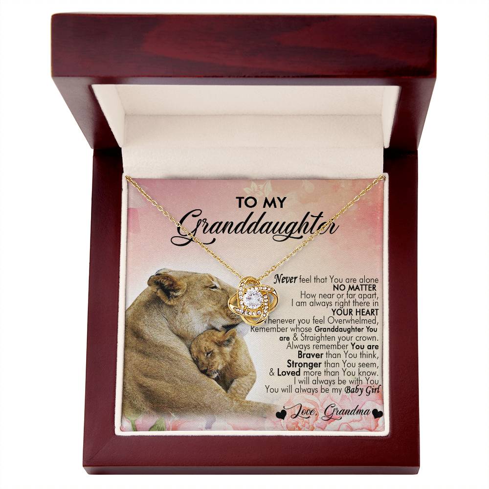 (Almost Gone) to My Granddaughter Love Knot Necklace