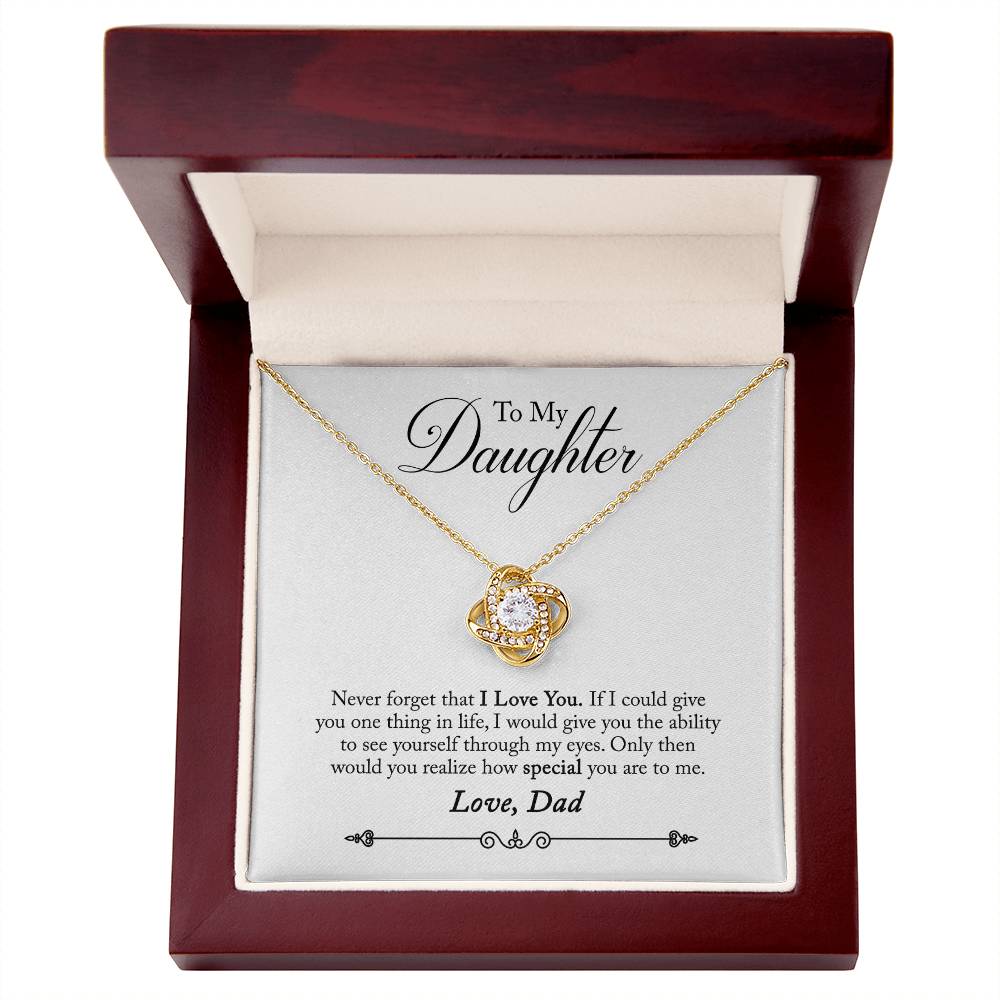 "To My Daughter" - Love Knot Necklace Gift Set - Never Forget That I Love You
