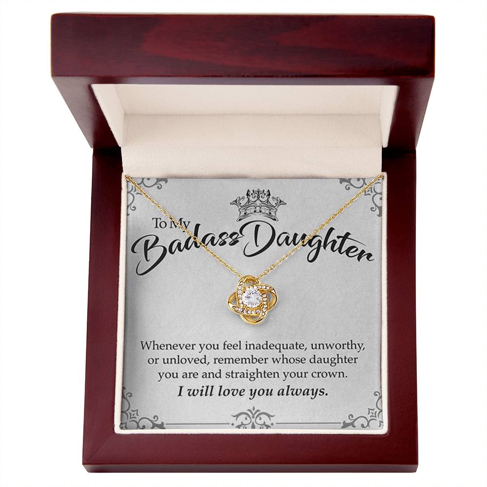"To My Badass Daughter" Love Knot Necklace Gift Set - To My Strong Daughter – Happy Birthday