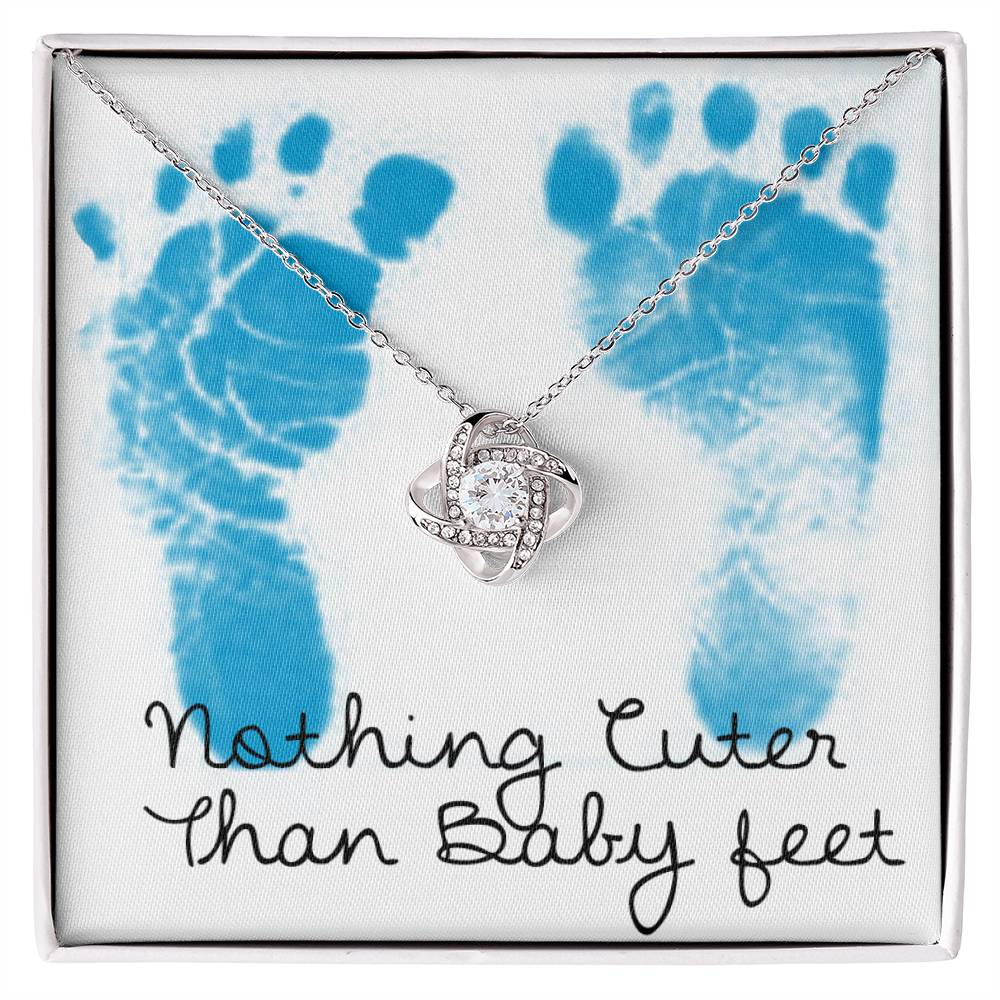 Boy Baby Nothing Cuter Than Baby Feet Necklace for New Mom Auntie Sister Grandmother Gender Reveal Feet Bump