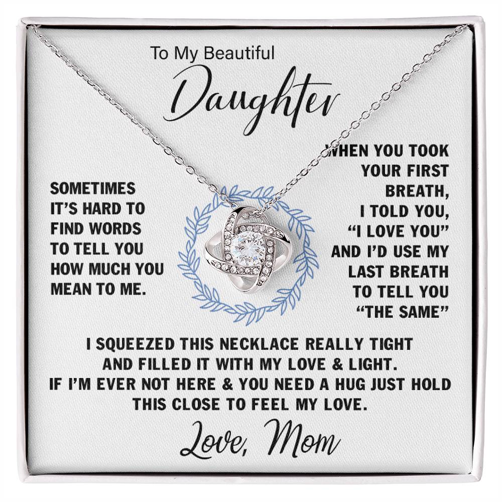 To My Daughter | Love Knot Necklace - Forever My Precious Girl on Your Wedding Day