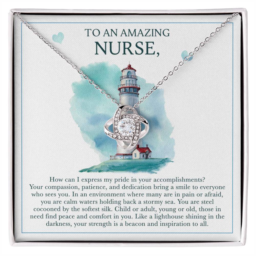 To an amazing Nurse love knot necklace