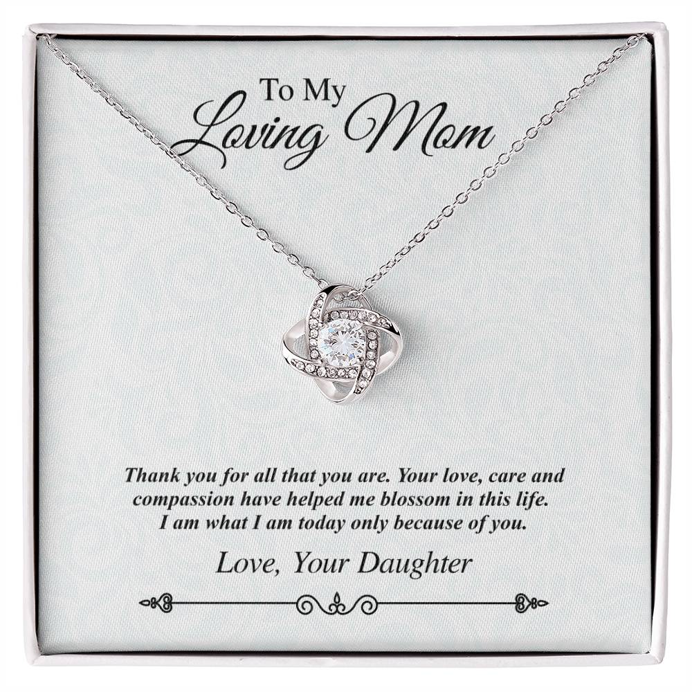 'To My Loving Mom' Jeweled Knot - Thank You for All That You Are