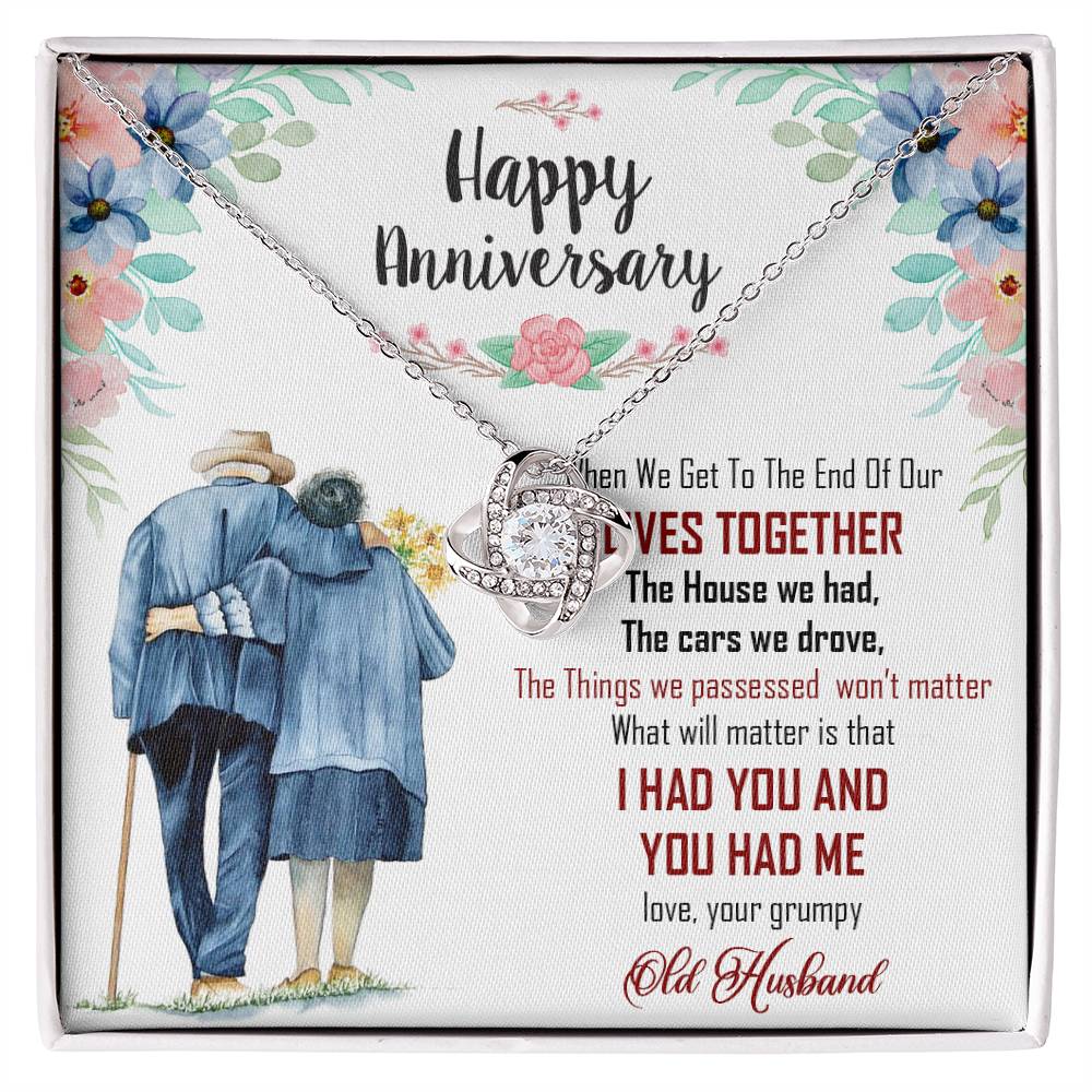 (Almost Gone) Happy Anniversary Gift to My Wife - Silver Love Knot Necklace