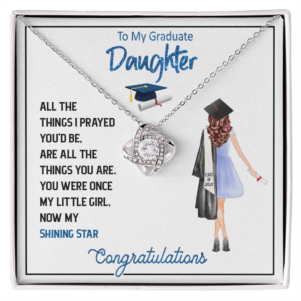 "A Gift for Graduation" Love Knot Necklace -  To My Graduation, Promotion - For Friends, Girlfriend, Sister