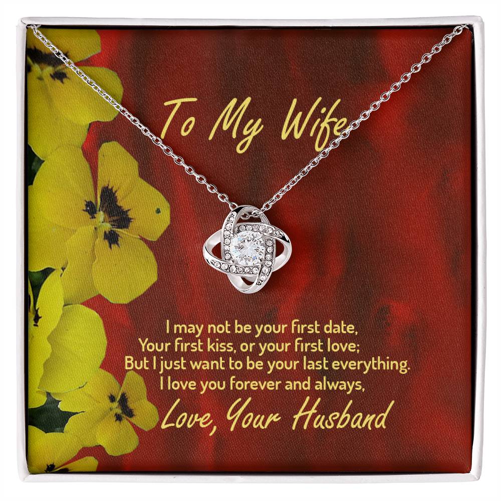 To My Wife Necklace, 14k Love Knot Necklace, Husband to Wife, Gift for My Wife, Romantic Wife Gift, Wife Birthday Surprise, Wife Appreciation, Necklace for My Wife
