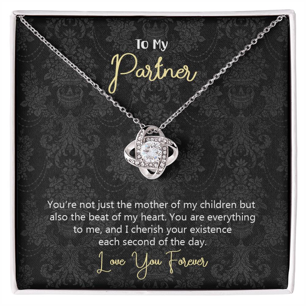 To My Partner Mother of My Children Love Knot Necklace