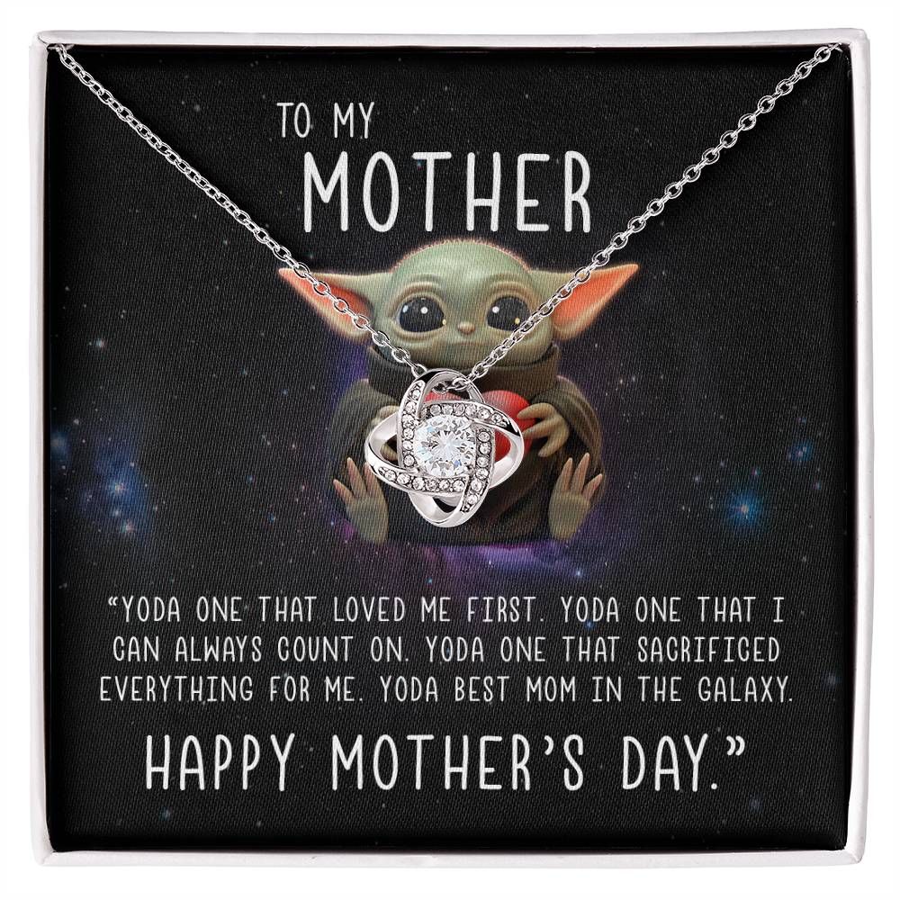 Baby Yoda to My Mother Yoda Best Mom in the Galaxy Happy Mother’s Day Forever Love Pendant Necklace