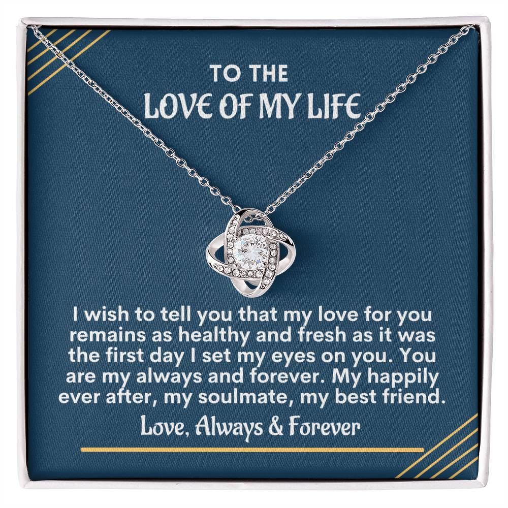 Love of My Life Love Knot Necklace - You are my always and forever on Valentine’s Day / Anniversary
