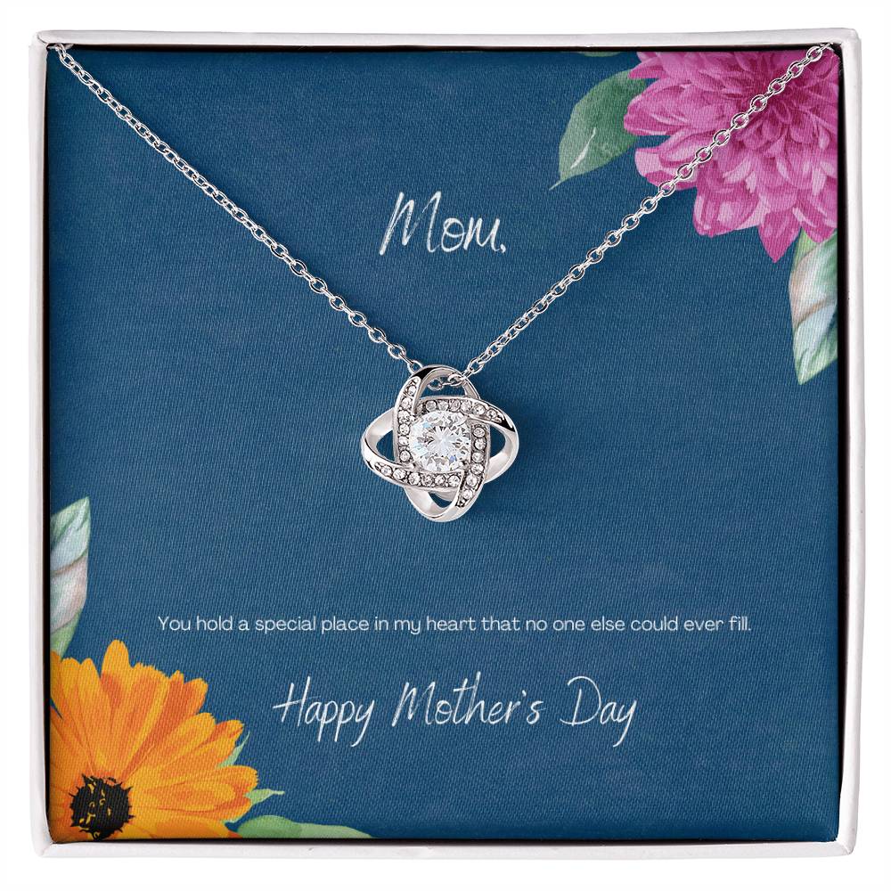 "You Hold a Special Place" Flowers - Mother's Day Love Knot Necklace - Forever Grateful To My Mom - Happy Birthday