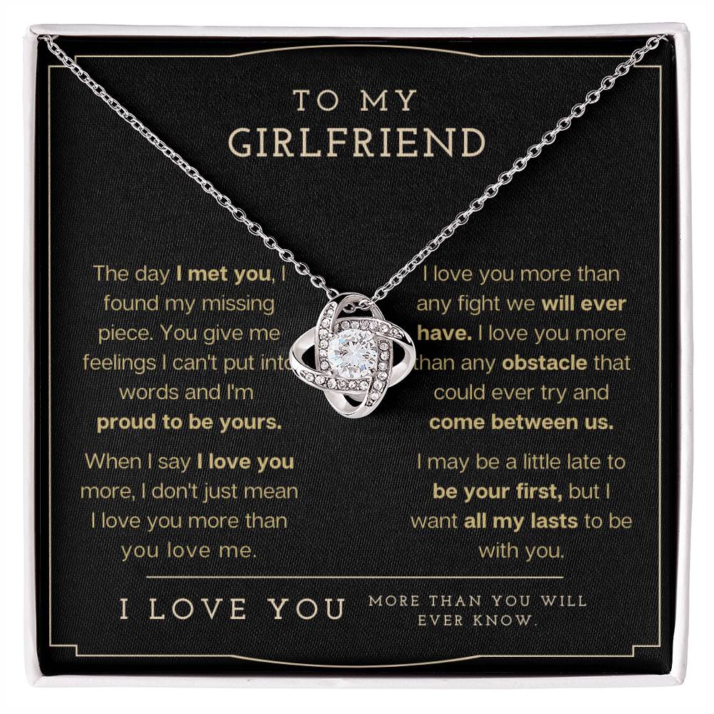 "To My Girlfriend" Love Knot Necklace - To My Girlfriend – Happy Valentine’s Day