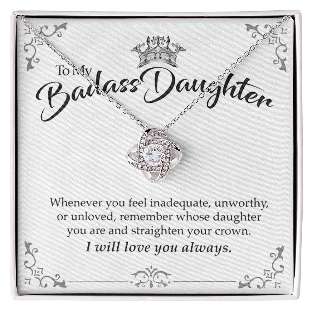 "To My Badass Daughter" Love Knot Necklace Gift Set - To My Brave Daughter – I Will Love You Always