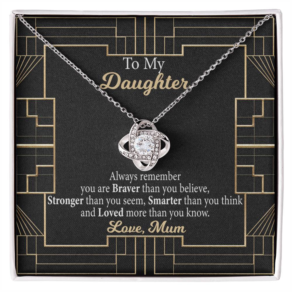 Love Knot Pendant Necklace, to My Daughter, Gift From Mom, Birthday Gift for Daughter, Daughter Necklace From Mom, Birthday Necklace for Daughter, Love Knot Necklace for Daughter From Mom