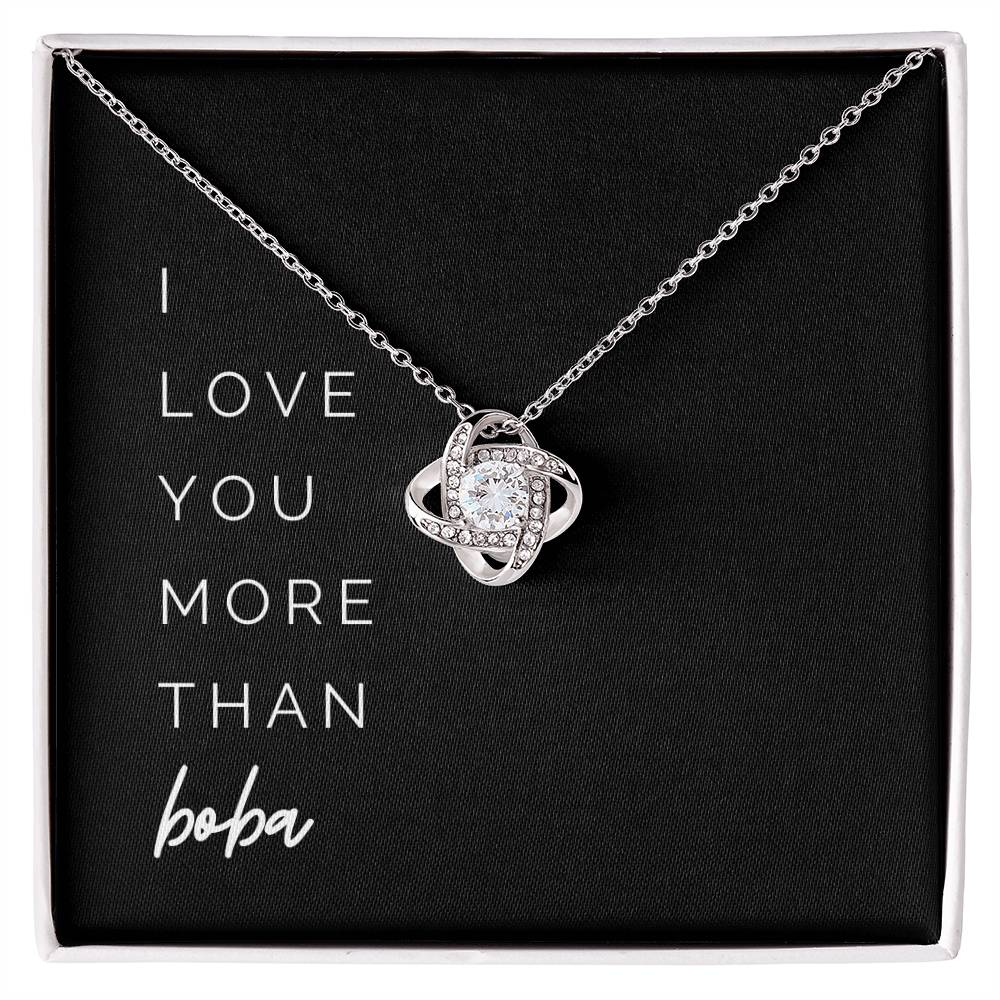 More Than Boba Knot Necklace - To My Wife, from Your Husband – I love you more than boba, on Our Anniversary