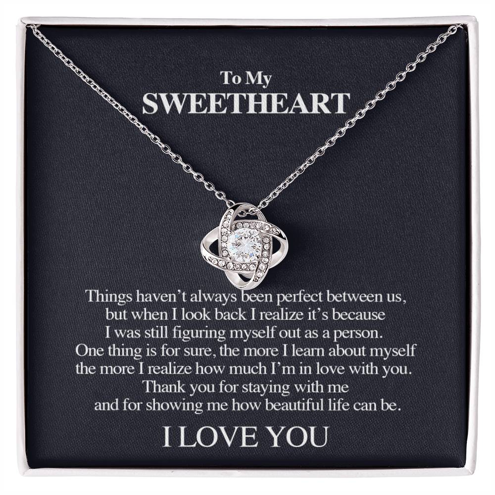 "How Beautiful Life Can Be" Love Knot Necklace - To My Sweet Heart - Gift For Bride, Wife, Girlfriend