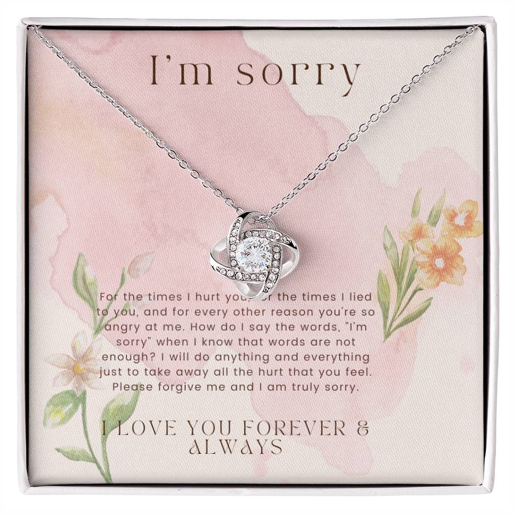 Love Knot, Apology Gift For Her, Forgiveness Gift, I’m Sorry Necklace Gift For Wife/Girlfriend, Gift To Say Your Sorry, Unique Apology