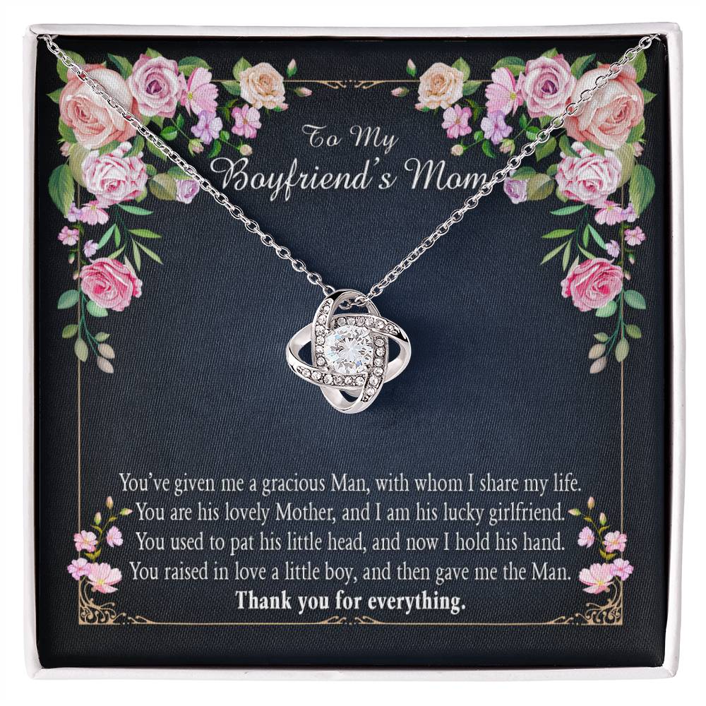 "A Gift for Boyfriend's Mom" Love Knot Necklace - I Share My Life - To My Boyfriend's Gift My Mom