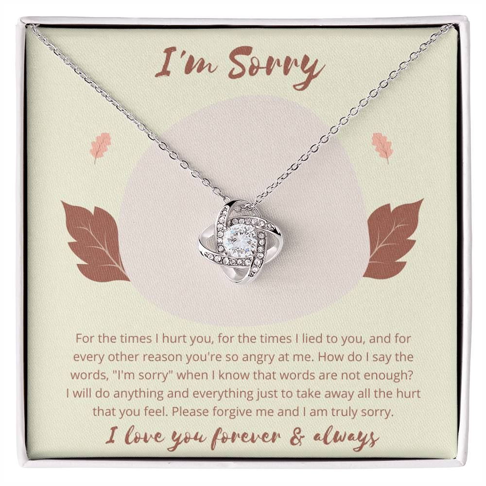 Love Knot, Apology Gift For Her, Forgiveness Gift, I’m Sorry Necklace Gift For Wife/Girlfriend, Gift To Say Your Sorry, Unique Apology