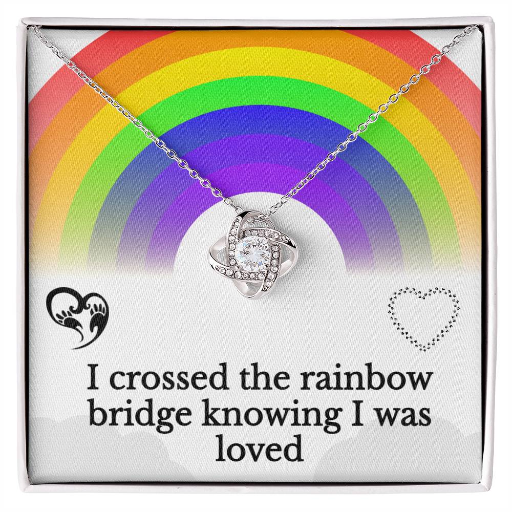 Rainbow Bridge Pet Remembrance Sparkling Necklace