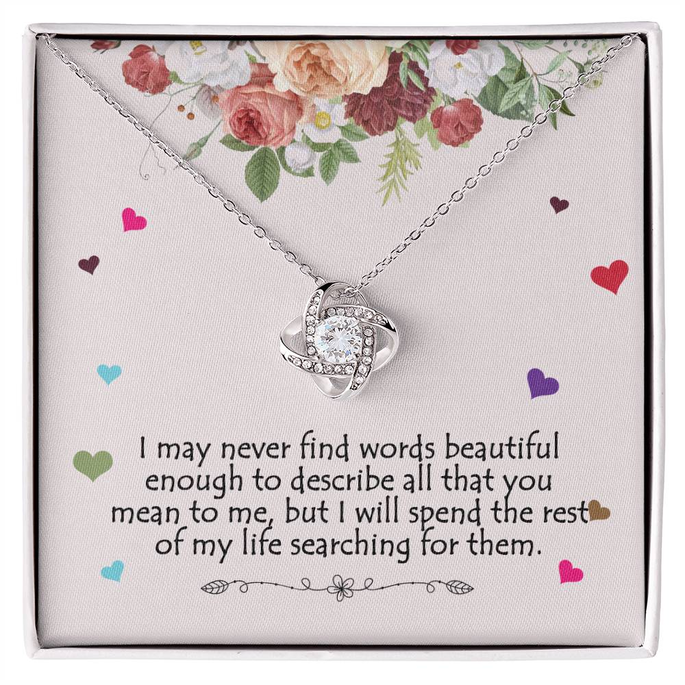 CZ Love Knot Necklace Gift for Wife, Sister, Friend, Girlfriend...