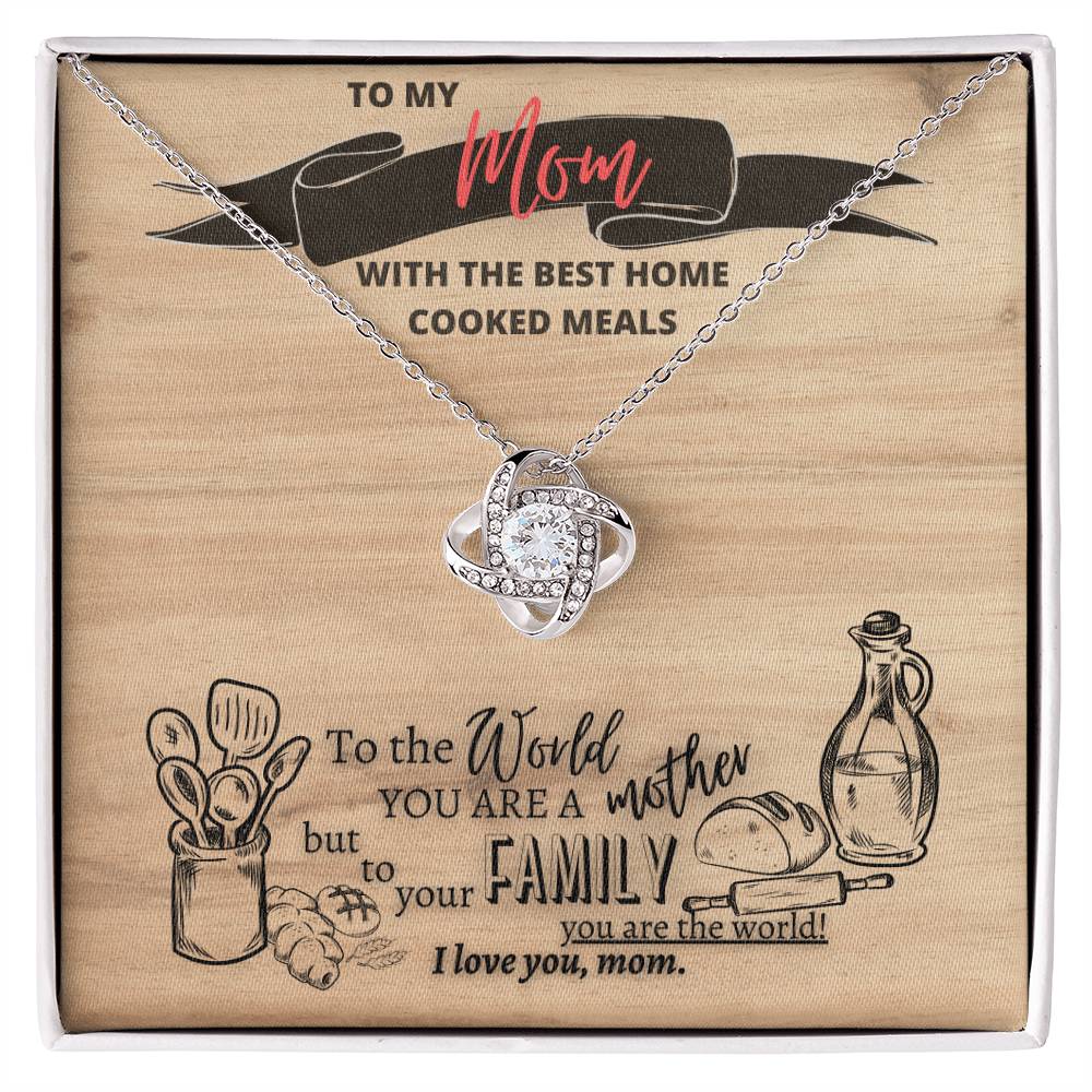 "Best Home Cooked Meals" Love Knot Necklace (Cutting Board Edition)
