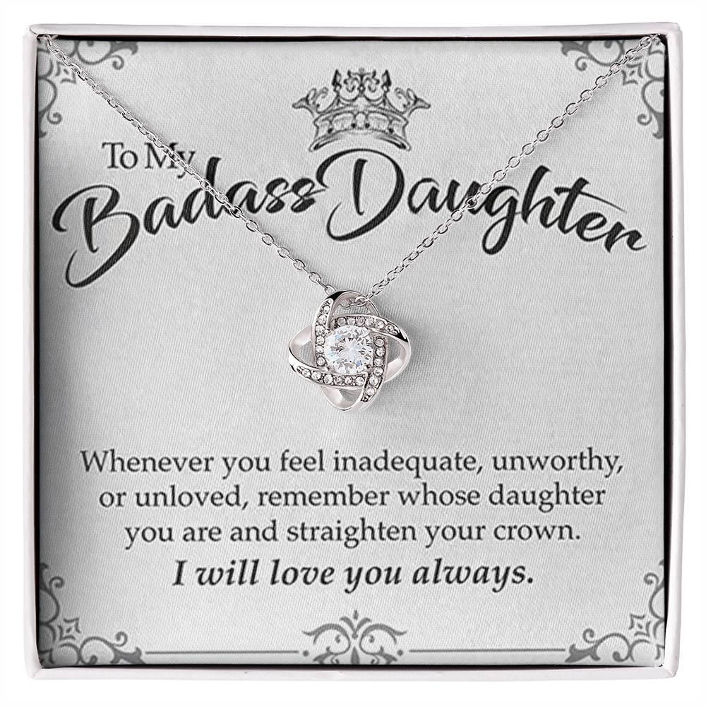 "To My Badass Daughter" Love Knot Necklace Gift Set - To My Strong Daughter – Happy Birthday