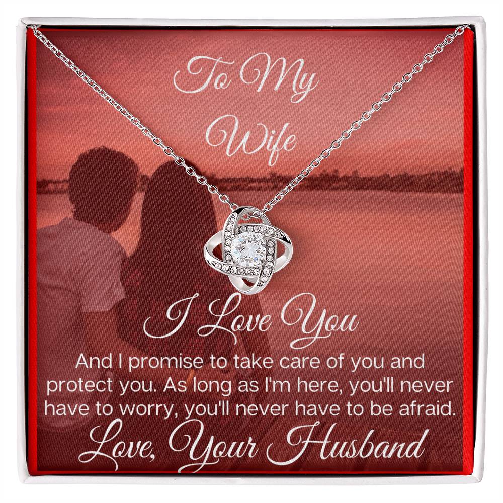 To My Lovely Wife - the Beautiful Love Knot Necklace