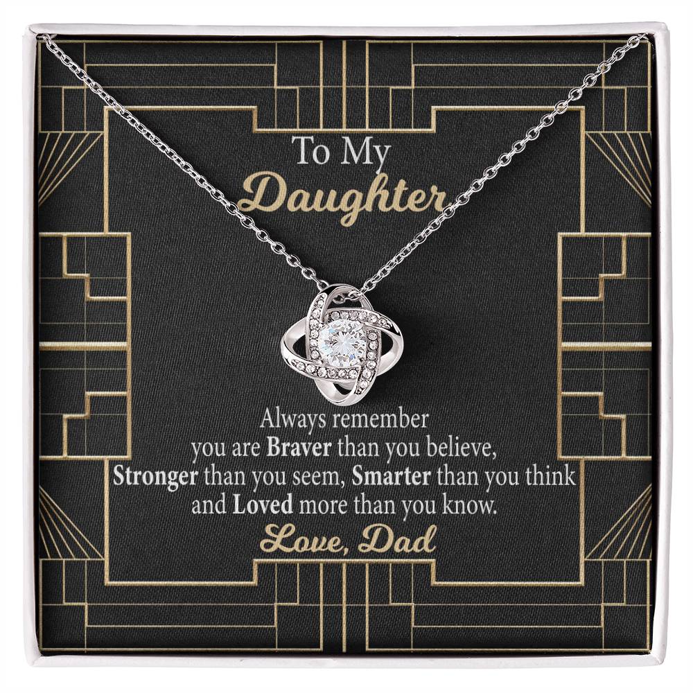 Love Knot Pendant Necklace, to My Daughter, Gift From Dad, Birthday Gift for Daughter From Dad, Present for Daughter, to My Daughter Necklace, Gift