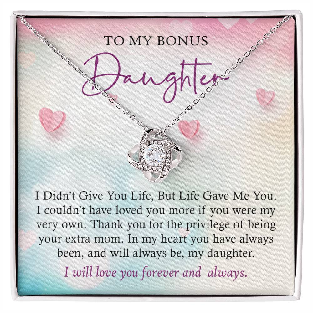 To My Bonus Daughter - I Will Love You Forever and Always - Necklace