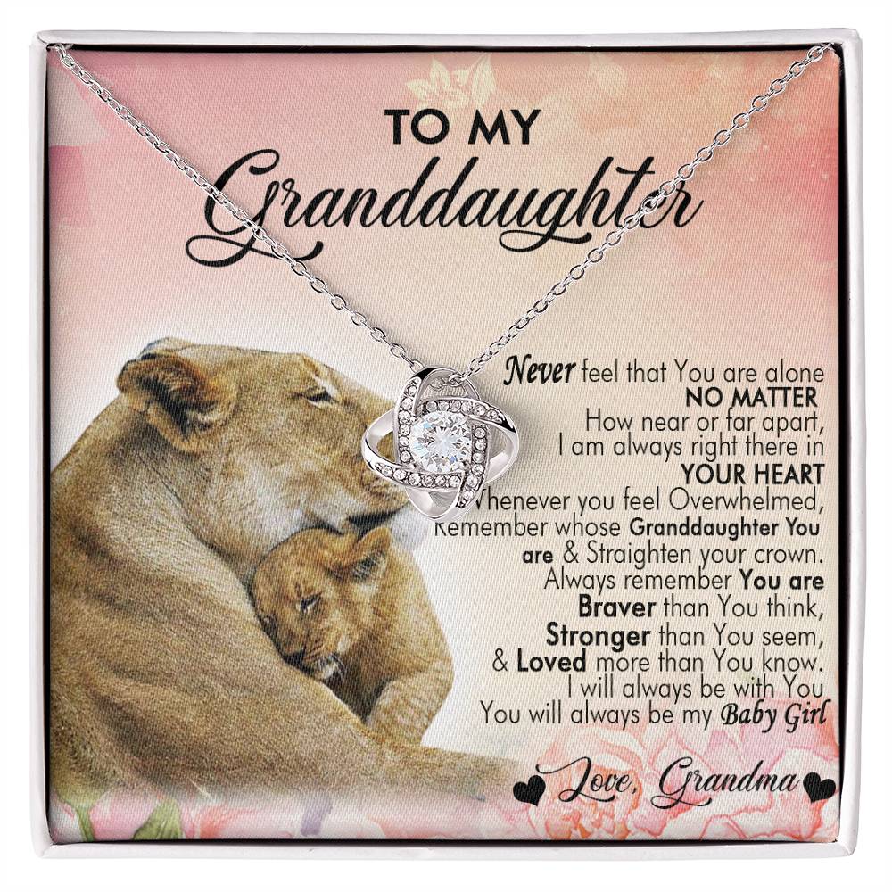 (Almost Gone) to My Granddaughter Love Knot Necklace