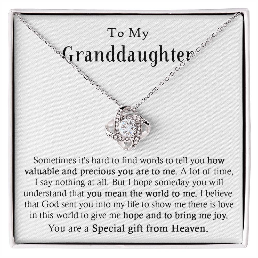 To My Granddaughter - You Are a Special Gift From Heaven - Necklace