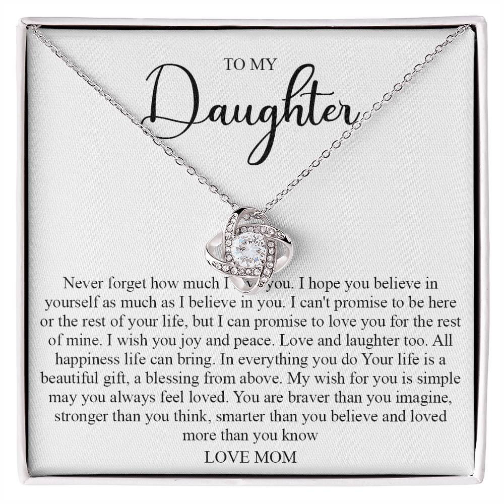 To My Daughter Necklace - Never Forget How Much I Love You, Gift to Daughter From Mother, Daughter Jewelry
