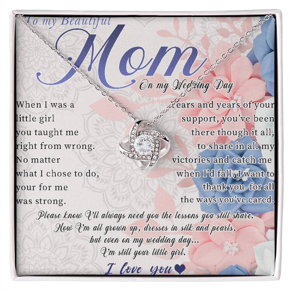 To Mom on My Wedding Day Necklace, Wedding Day Gift for Mom, Mom Wedding Gift From Bride, Gift for Mom on Wedding Day, Mother of the Bride Gift