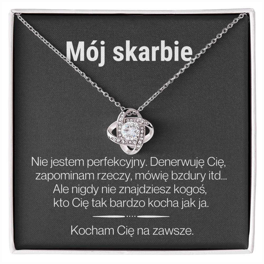"Skarbie" Love Knot Necklace in Turkish | 14k White Gold Over Stainless Steel - To My Love – Happy Valentine’s Day