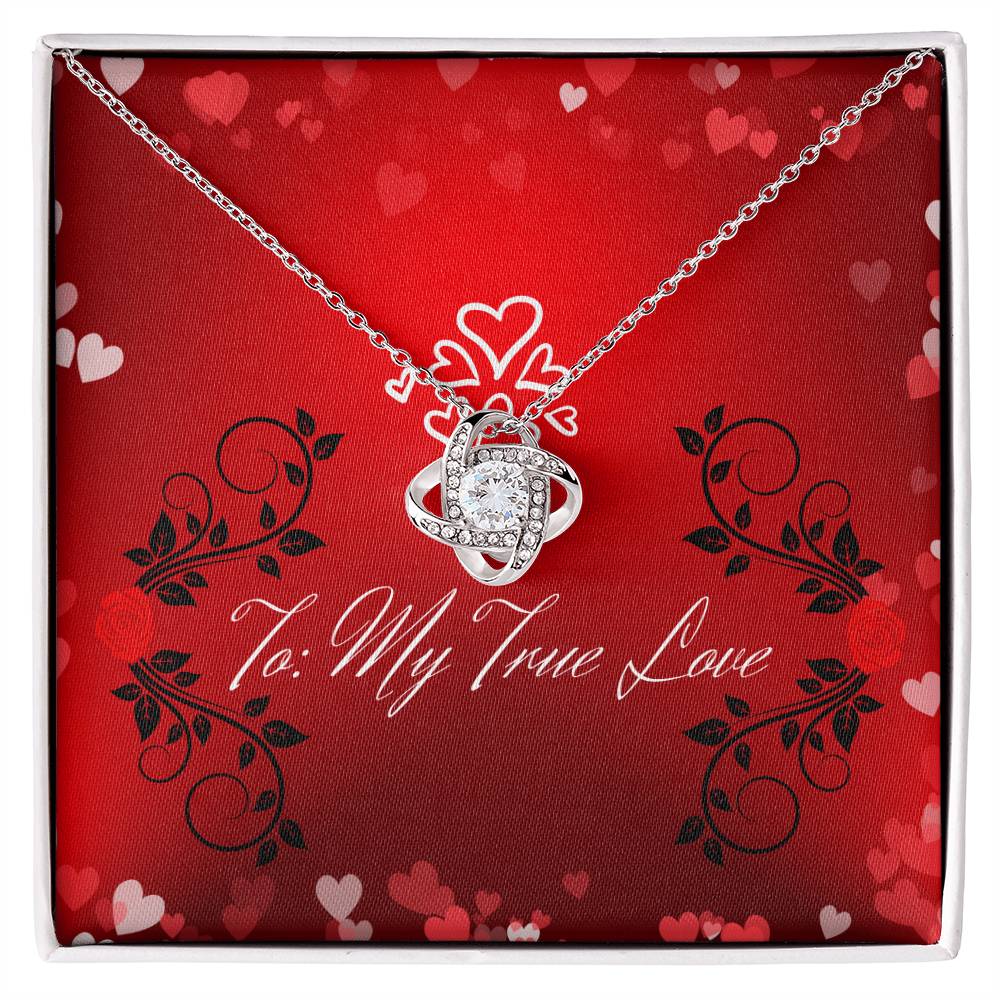 "My True Love" Lux Necklace Gift Set -  To My Wife – Happy Anniversary