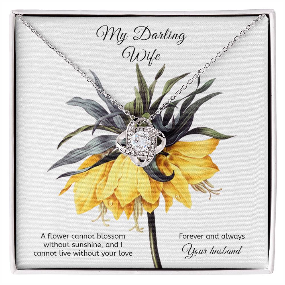 To My Wife Necklace, Love Knot Necklace I Cannot Live Without Your Love