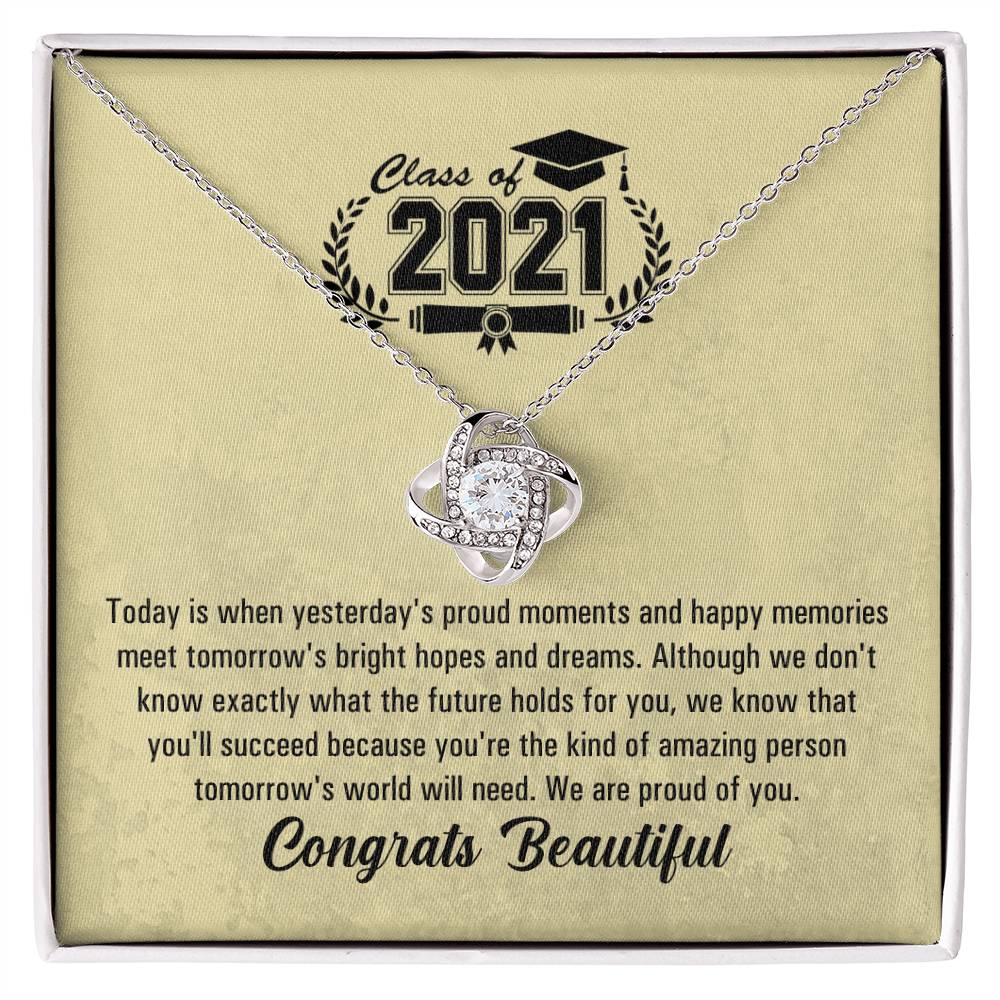 (Almost Gone!) Graduation Necklace - Proud Of You - To My Friend – Congrats Beautiful
