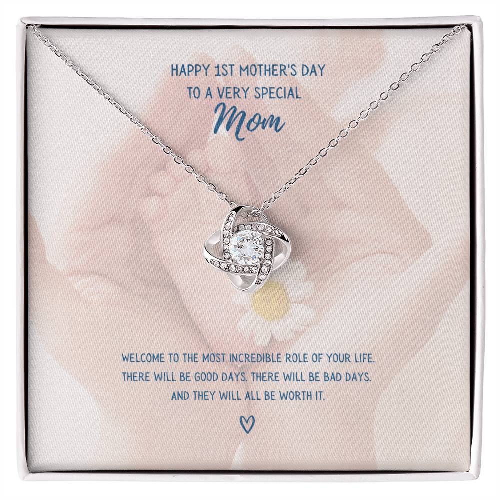 "Happy 1st Mother's Day" - Love Knot Necklace - Happy 1ST Mother's Day To A Very Special Mom