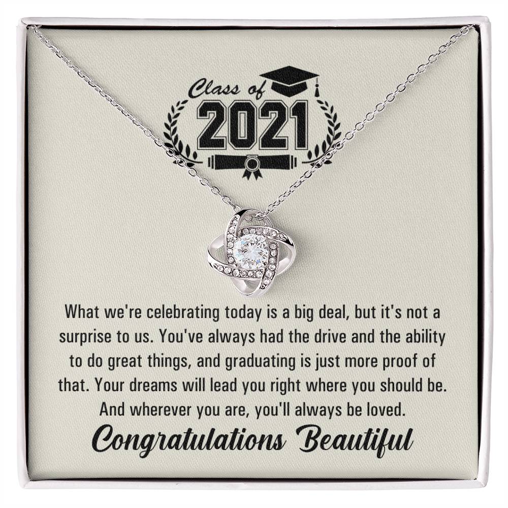 (Almost Gone!) Graduation Necklace - Congratulations Beautiful - Graduation Gift