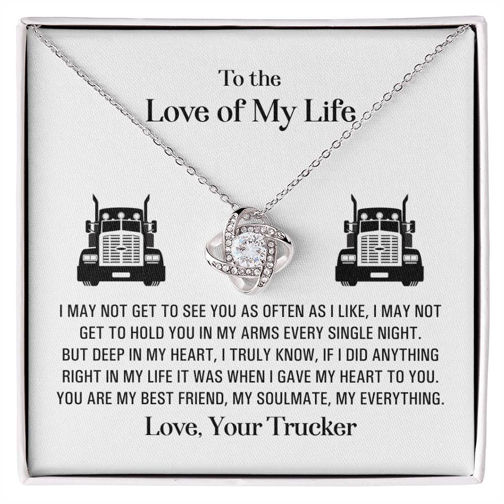 (Almost Gone!) Love of My Life Necklace - Forever in My Heart – Valentine’s Day Gift from Your Trucker