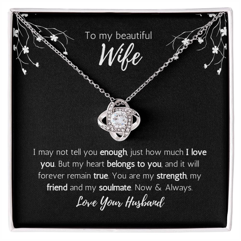 To My Beautiful Wife Love Knot Necklace