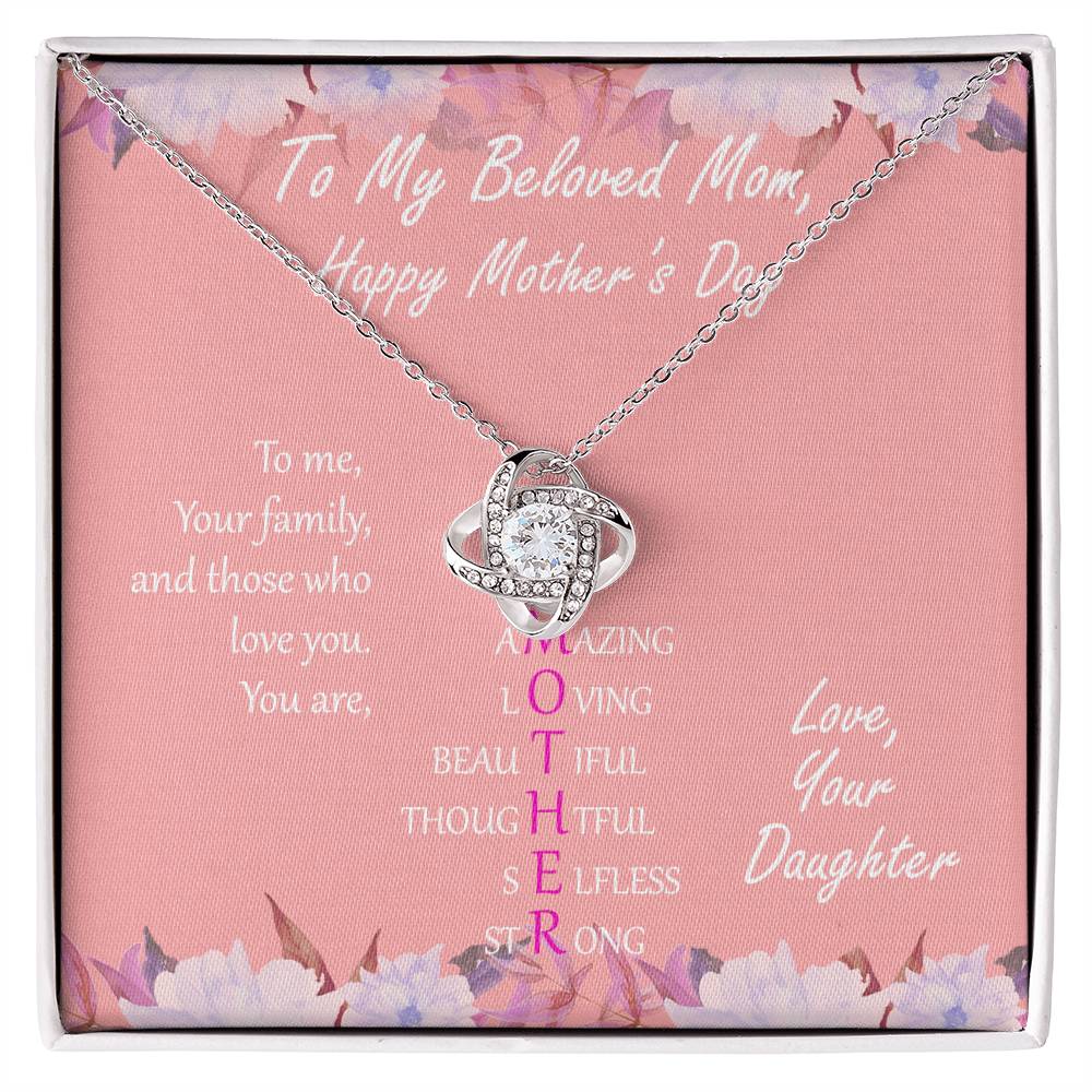 "Mother" - Mother's Day Gift Love Knot Necklace - Priceless Gift To My Mother
