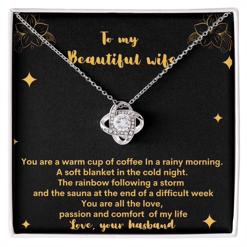 "A Gift From Above" - Love Knot Necklace - To My Beautiful Wife