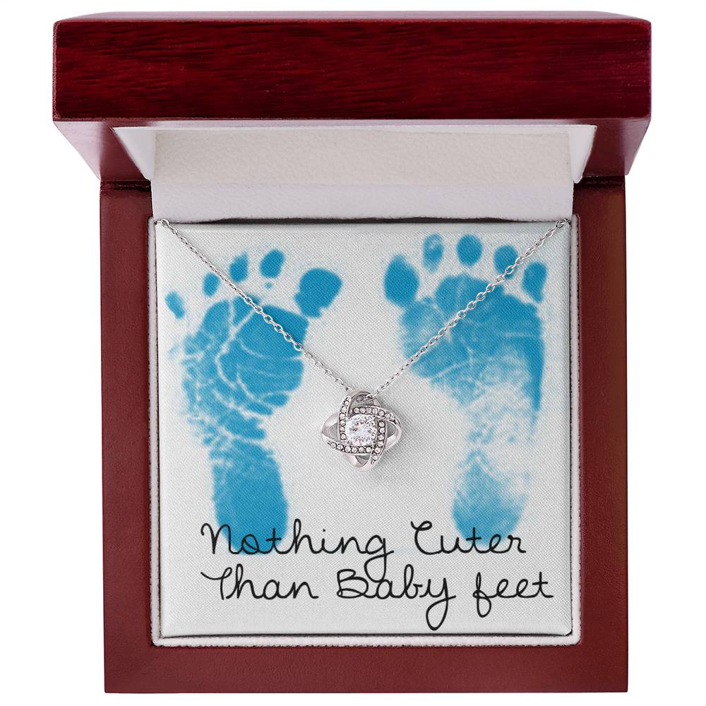 Boy Baby Nothing Cuter Than Baby Feet Necklace for New Mom Auntie Sister Grandmother Gender Reveal Feet Bump