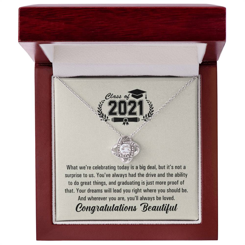 (Almost Gone!) Graduation Necklace - Congratulations Beautiful - Graduation Gift