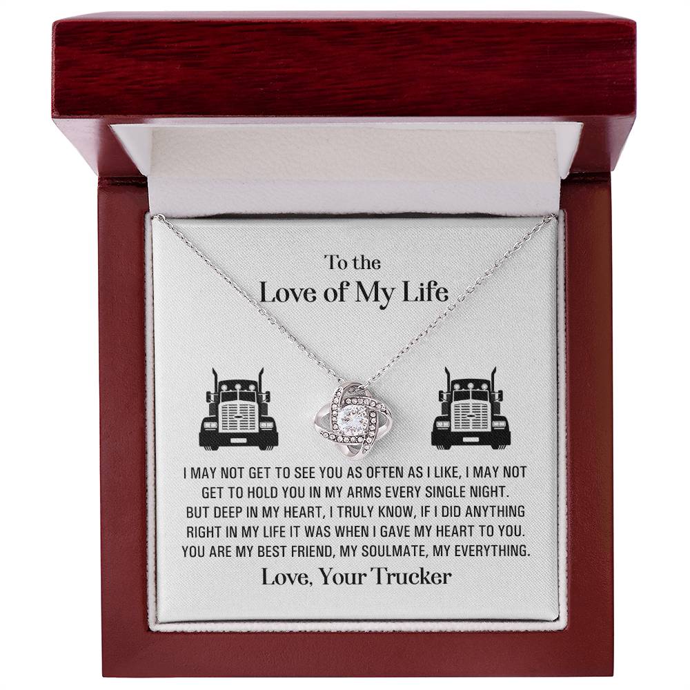 (Almost Gone!) Love of My Life Necklace - Forever in My Heart – Valentine’s Day Gift from Your Trucker