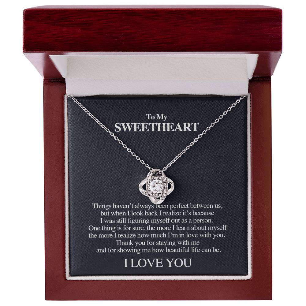 "How Beautiful Life Can Be" Love Knot Necklace - To My Sweet Heart - Gift For Bride, Wife, Girlfriend