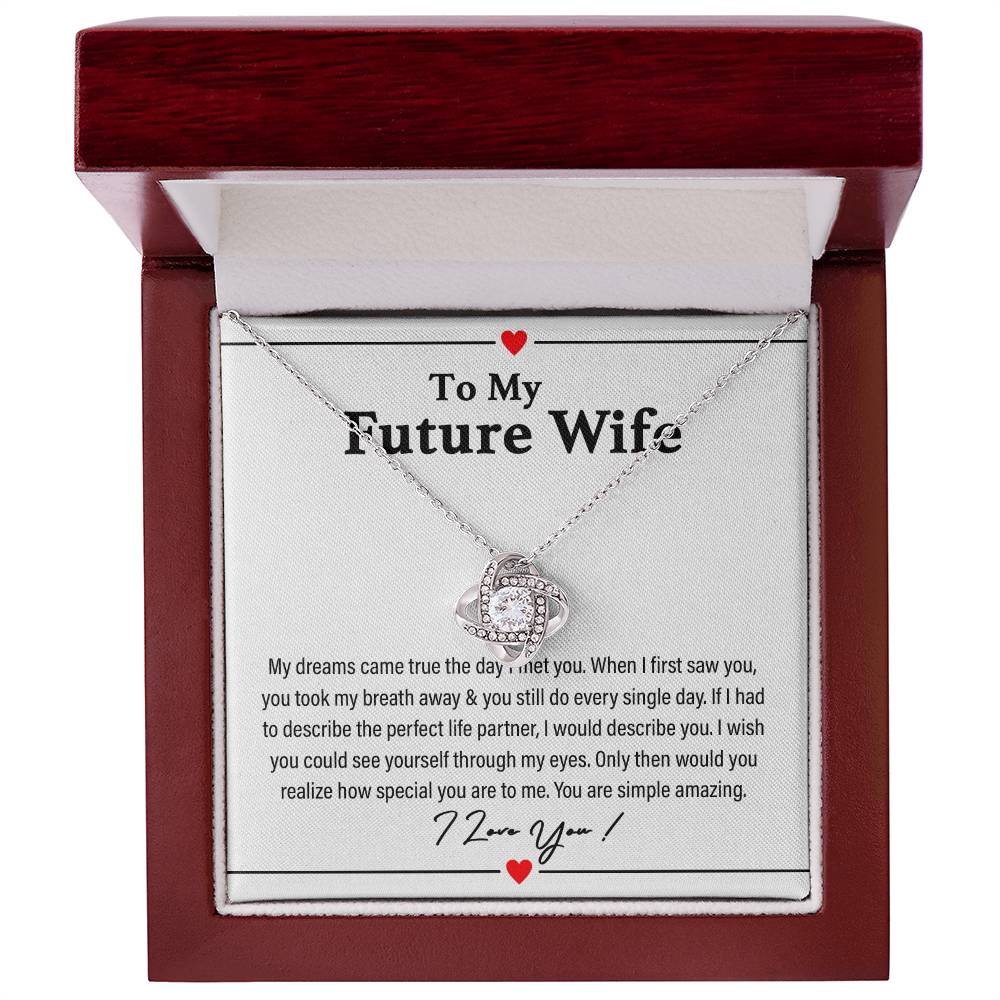 To My Future Wife Necklace Message Card, Jewelry Wife KN08