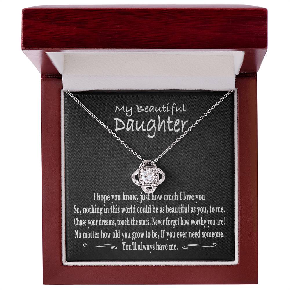 My Beautiful Daughter, From mom to daughter, From mum to daughter,Gift from parents, daughter Necklace, Love Knot Necklace from mum, Gift for my daughter, To my daughter Necklace, I love my daughter, forever my friend, Beautiful daughter Gift