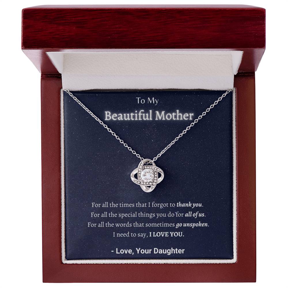 "I Am Thankful, Mom" - Bond in the Sky - Necklace - Gift For Mother - To My Beautiful Mother